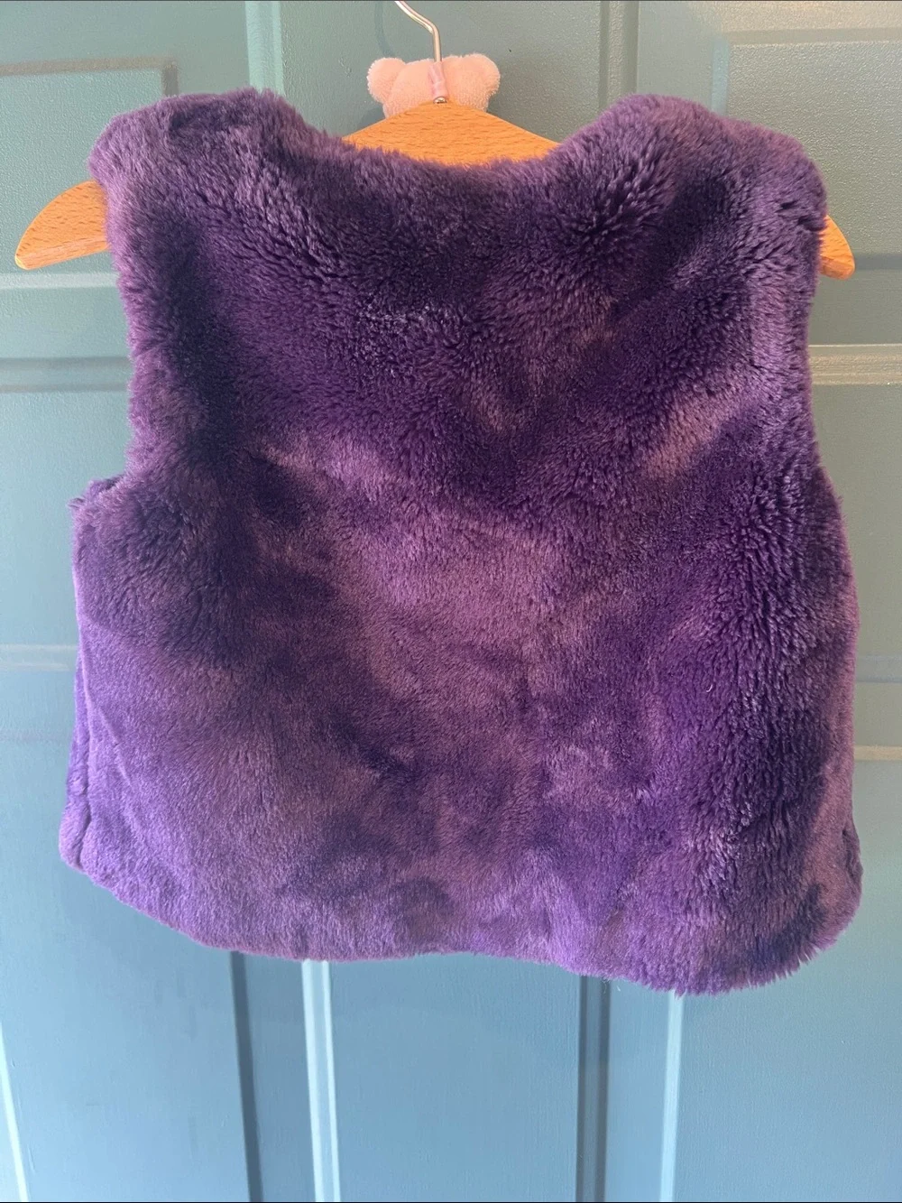 Gymboree Purple Faux Fur Hooded Vest with Satin Bow